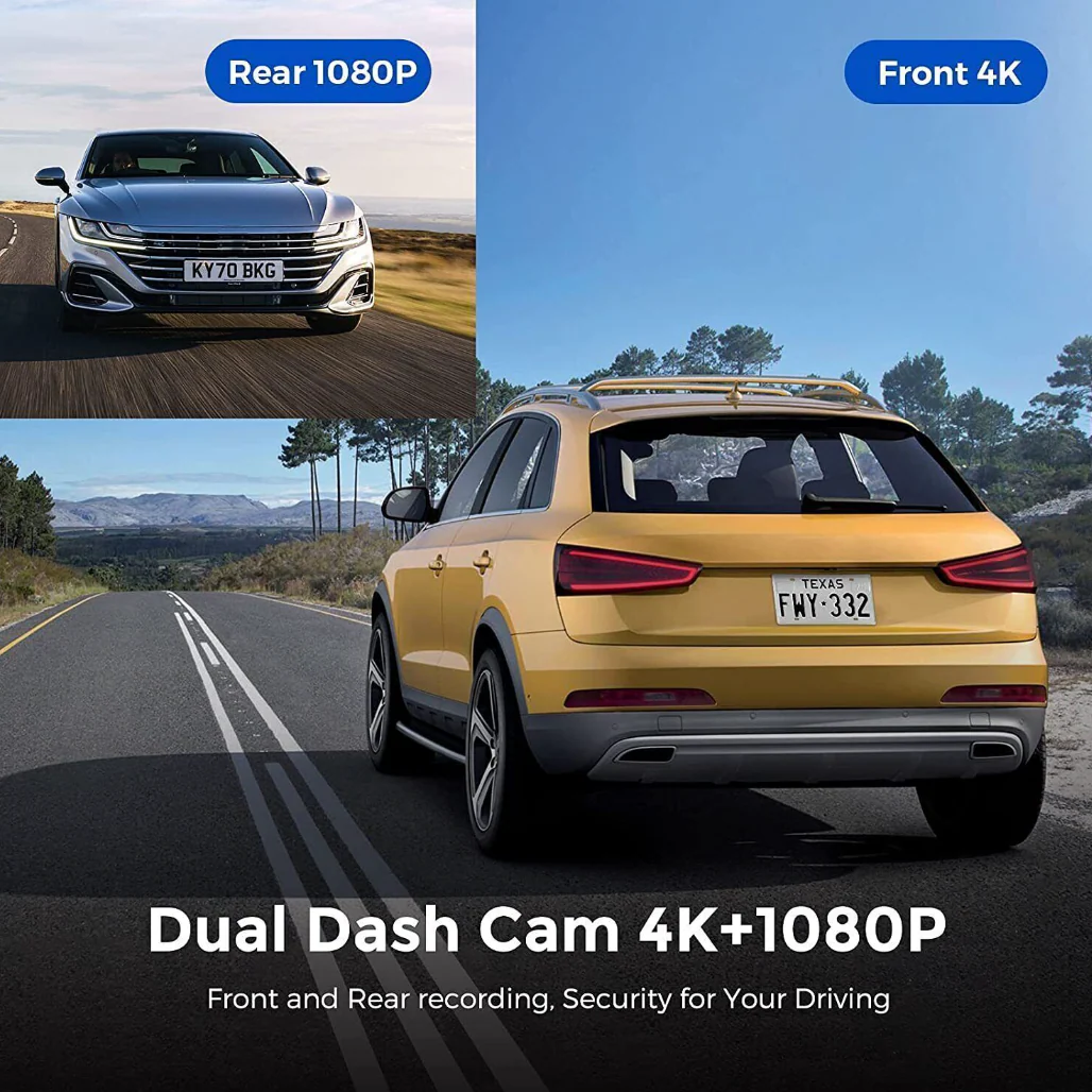 4K + HD Front and Rear Dashcam Kit with WiFi & 24h Recording - Image 4