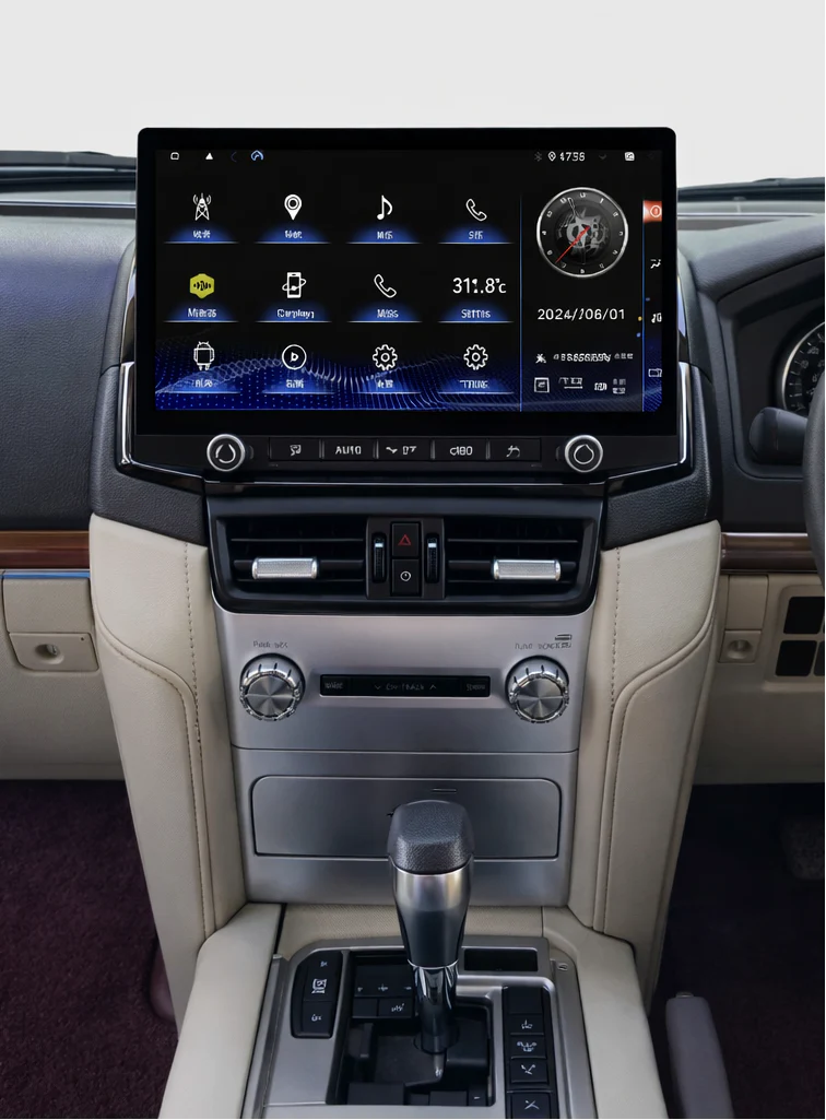 Land Cruiser LC200 Upgrade LX570 Tesla-Style Screen 2016-2021 Wireless CarPlay Headunit Kit