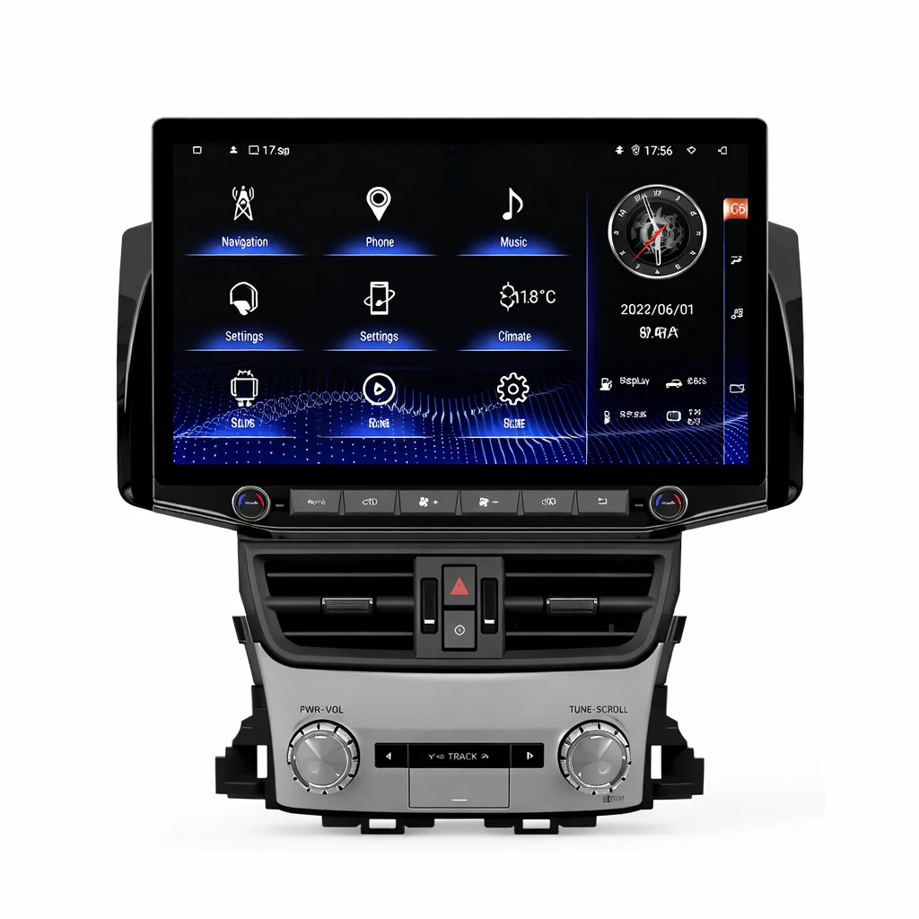 Land Cruiser LC200 Upgrade LX570 Tesla-Style Screen 2016-2021 Wireless CarPlay Headunit Kit - Image 3