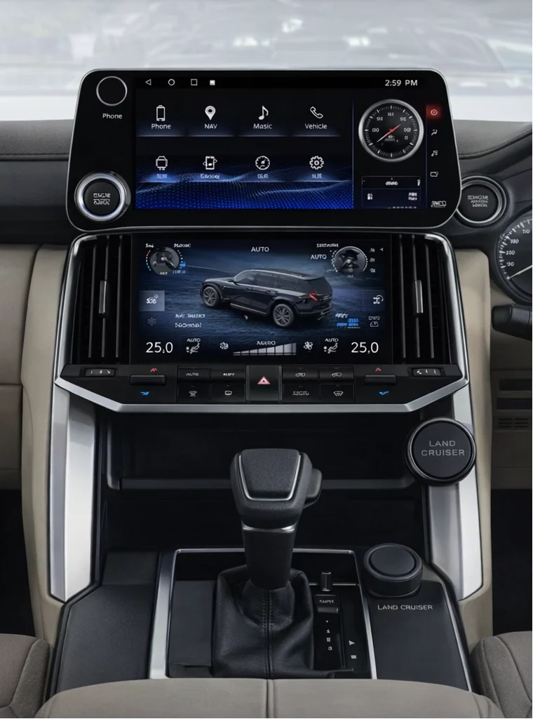 Land Cruiser LC300 Upgrade LX600 Tesla-Style Screen 2022-2023 Wireless CarPlay Headunit Kit
