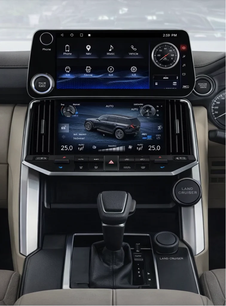 Land Cruiser LC300 Upper panel style Tesla-Style Screen 2022-2023 Wireless CarPlay Headunit Kit