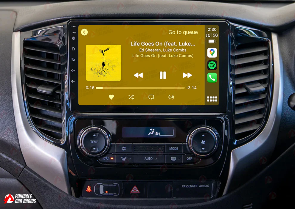 Mitsubishi Triton 2016-2023 Automatic AC Wireless CarPlay Headunit Kit - Image 3