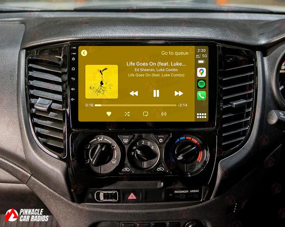 Mitsubishi Triton 2016-2023 Manual AC Wireless CarPlay Headunit Kit - Image 3