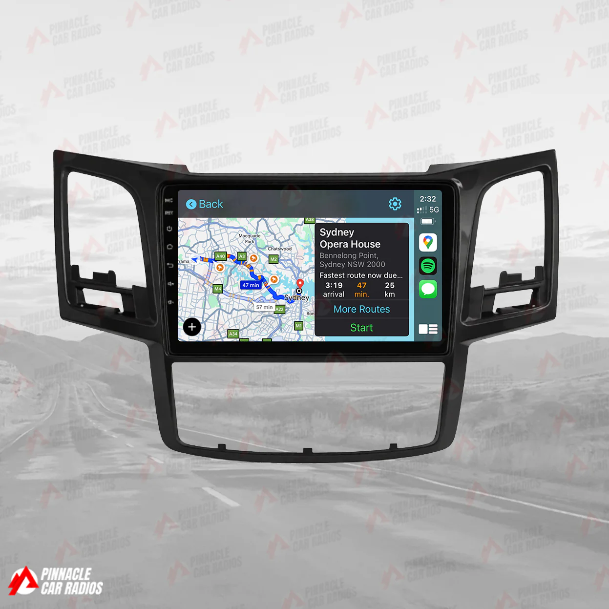 Toyota Hilux Tesla-Style Screen 2005-2015 Wireless CarPlay Headunit Kit - Image 5